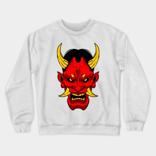 red oni mask golden fang Crewneck Sweatshirt